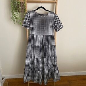 SHEIN Gingham Checkered / Plaid MIDI Dress